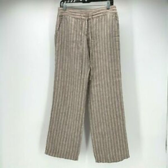 Tommy Bahama Tamil Striped 100% Linen Pants in Taupe - Picture 1 of 8